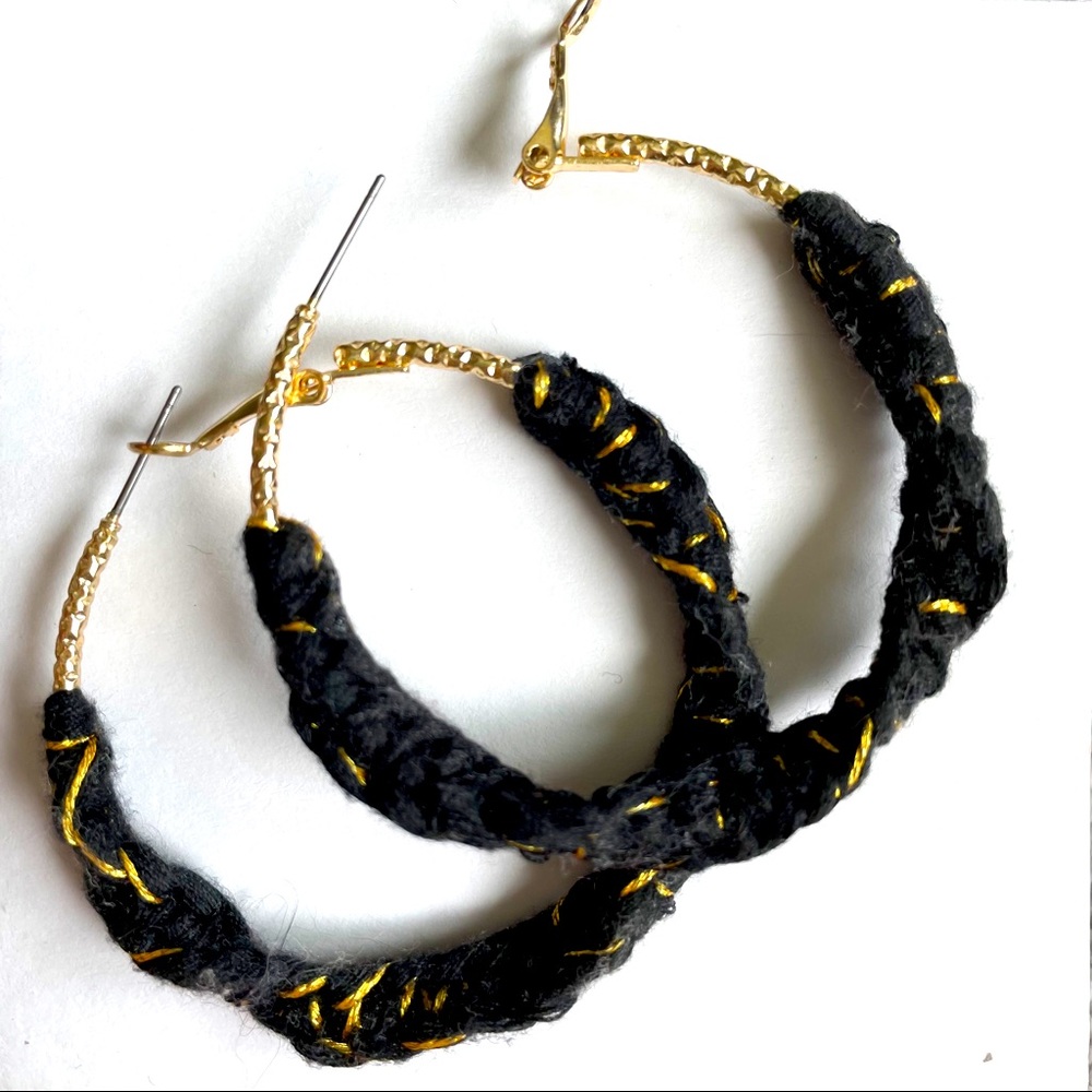 Hey Sister Co Olympia Hoop thread wrapped earrings